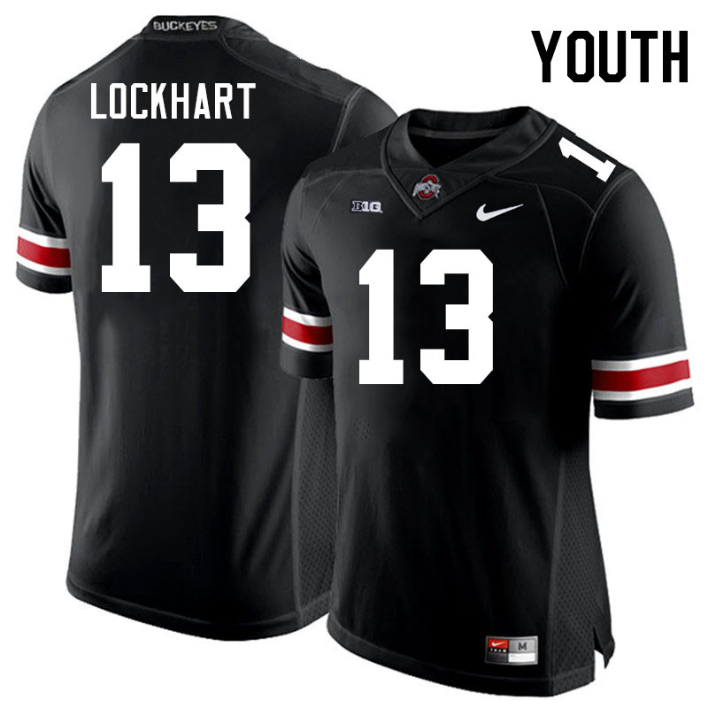 Ohio State Buckeyes Miles Lockhart Youth #13 Authentic Black College Football Jersey 2404SSDT1